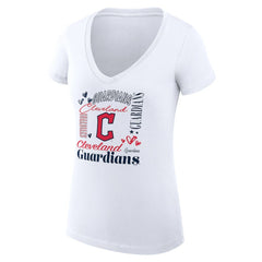 Cleveland Guardians G-III 4Her by Carl Banks Women's Super-Slim Fit Lightweight Collage Team Graphic V-Neck T-Shirt - MLB T-shirts