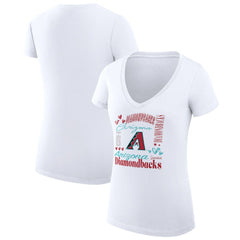 Arizona Diamondbacks G-III 4Her by Carl Banks Women's Super-Slim Fit Lightweight Collage Team Graphic V-Neck T-Shirt - MLB T-shirts