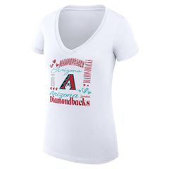 Arizona Diamondbacks G-III 4Her by Carl Banks Women's Super-Slim Fit Lightweight Collage Team Graphic V-Neck T-Shirt - MLB T-shirts