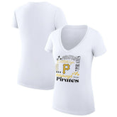 Pittsburgh Pirates G-III 4Her by Carl Banks Women's Super-Slim Fit Lightweight Collage Team Graphic V-Neck T-Shirt - MLB T-shirts