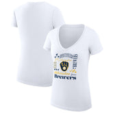 Milwaukee Brewers G-III 4Her by Carl Banks Women's Super-Slim Fit Lightweight Collage Team Graphic V-Neck T-Shirt - MLB T-shirts