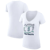 Seattle Mariners G-III 4Her by Carl Banks Women's Super-Slim Fit Lightweight Collage Team Graphic V-Neck T-Shirt - MLB T-shirts