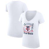 Minnesota Twins G-III 4Her by Carl Banks Women's Super-Slim Fit Lightweight Collage Team Graphic V-Neck T-Shirt - MLB T-shirts