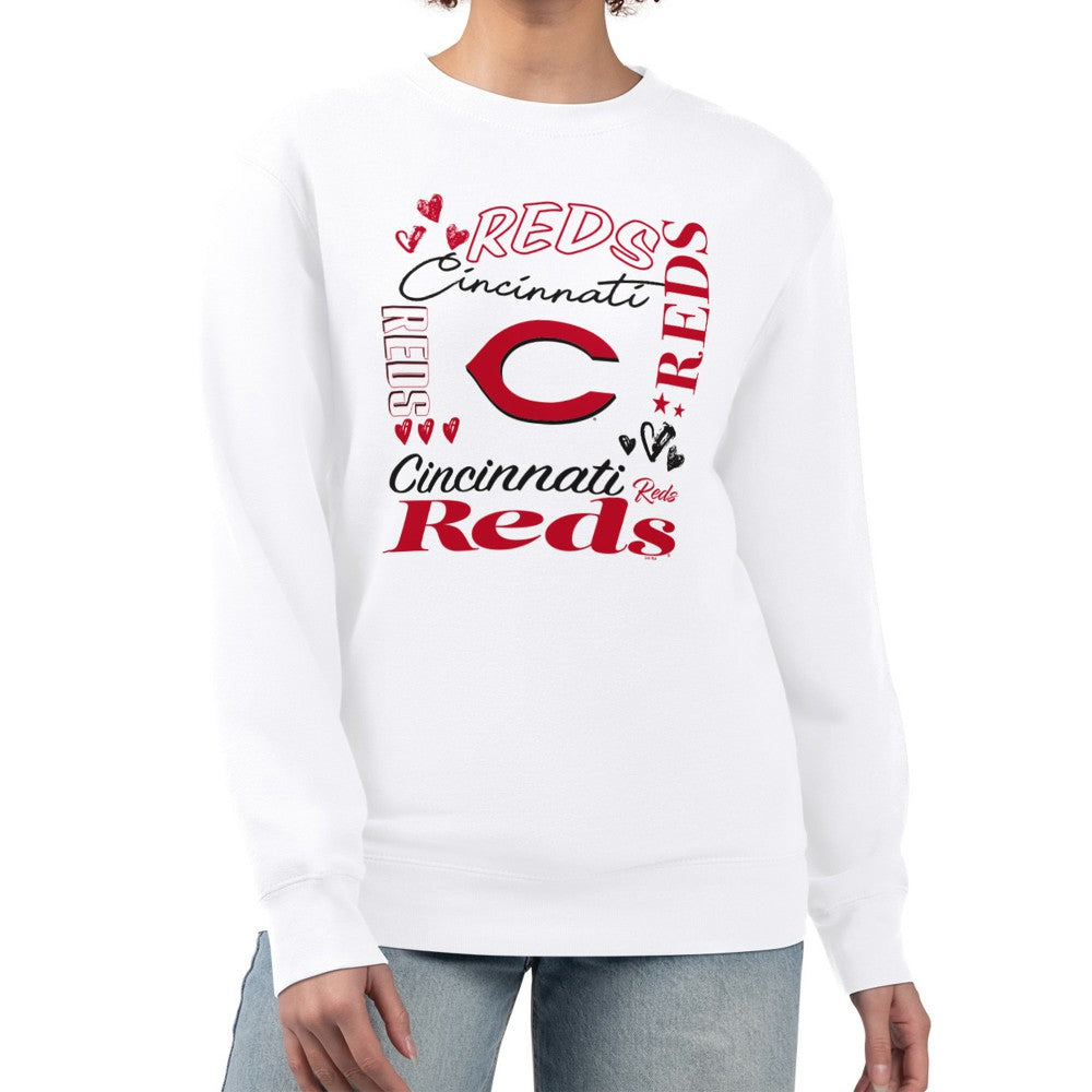 Cincinnati Reds G-III 4Her by Carl Banks Women's Collage Team Graphic Fleece Pullover Hoodie - MLB Hoodies