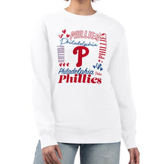 Philadelphia Phillies G-III 4Her by Carl Banks Women's Collage Team Graphic Fleece Pullover Hoodie - MLB Hoodies