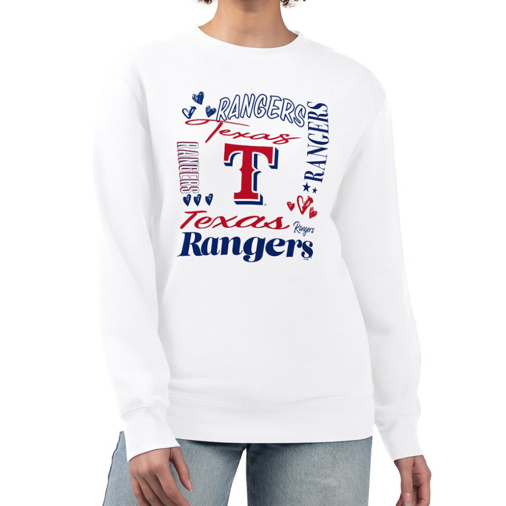 Texas Rangers G-III 4Her by Carl Banks Women's Collage Team Graphic Fleece Pullover Hoodie - MLB Hoodies