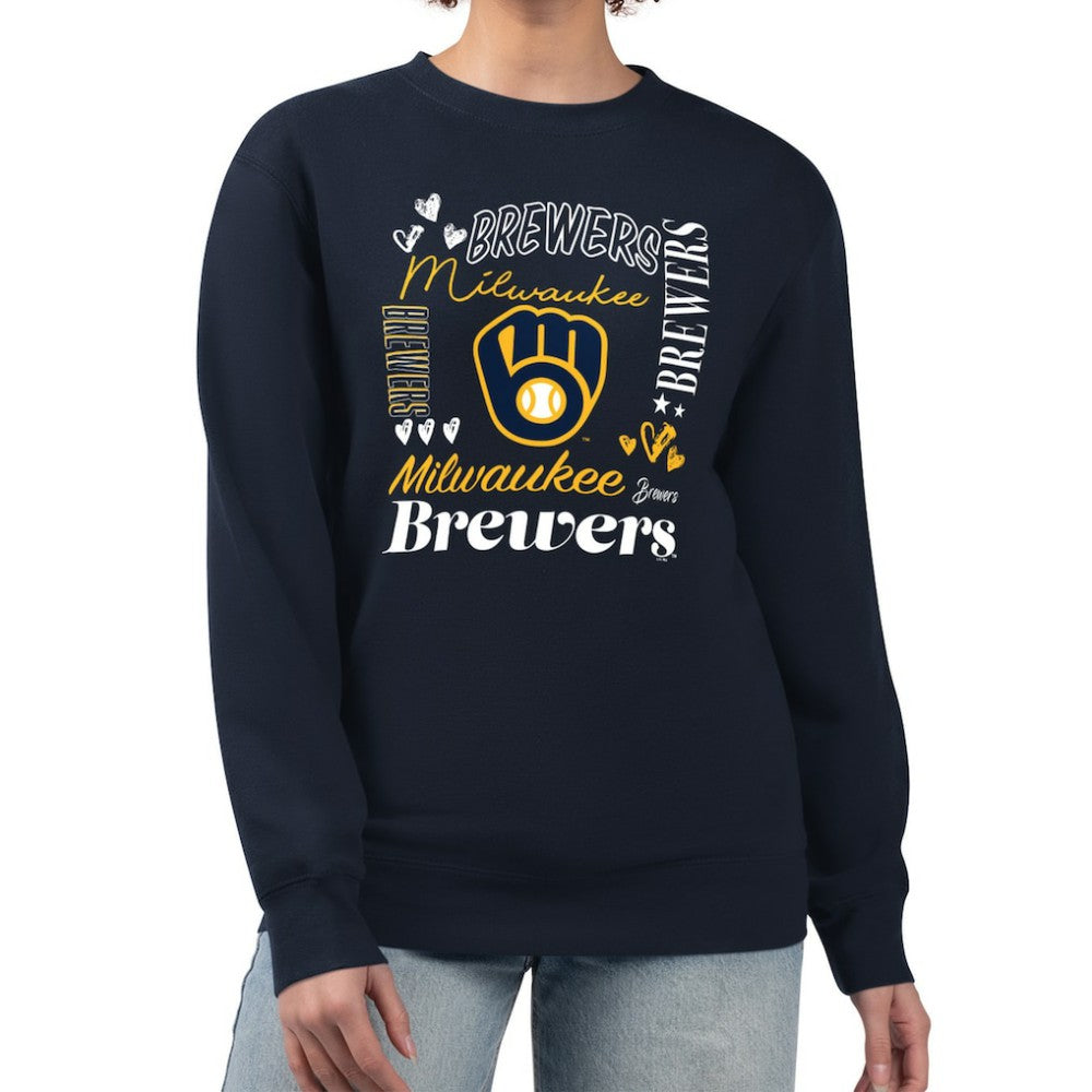 Milwaukee Brewers G-III 4Her by Carl Banks Women's Collage Team Graphic Fleece Pullover Hoodie - MLB Hoodies