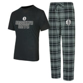 Black/Gray Brooklyn Nets Concepts Sport Vector Top & Flannel Pants Sleep Set | NBA