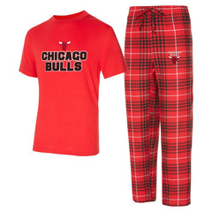 Red/Black Chicago Bulls Concepts Sport Vector Top & Flannel Pants Sleep Set | NBA