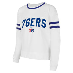 White Philadelphia 76ers Concepts Sport Women's Borough Pullover Sweatshirt | NBA