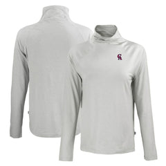 California Angels Cutter & Buck Women's Cooperstown Collection Coastline Epic Comfort Eco Recycled Funnel Neck Raglan Pullover Top - MLB Pullover