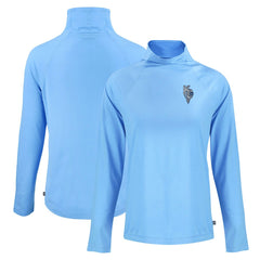 Kansas City Royals Cutter & Buck Women's City Connect Coastline Epic Comfort Eco Recycled Funnel Neck Raglan Pullover Top - MLB Pullover