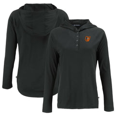 Baltimore Orioles Cutter & Buck Women's Coastline Epic Comfort Eco Recycled Hoodie Raglan Long Sleeve T-Shirt - MLB Hoodies