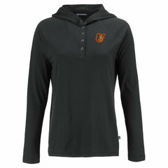Baltimore Orioles Cutter & Buck Women's Coastline Epic Comfort Eco Recycled Hoodie Raglan Long Sleeve T-Shirt - MLB Hoodies