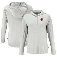 Baltimore Orioles Cutter & Buck Women's Coastline Epic Comfort Eco Recycled Hoodie Raglan Long Sleeve T-Shirt - MLB Hoodies
