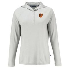 Baltimore Orioles Cutter & Buck Women's Coastline Epic Comfort Eco Recycled Hoodie Raglan Long Sleeve T-Shirt - MLB Hoodies