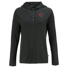Cincinnati Reds Cutter & Buck Women's Coastline Epic Comfort Eco Recycled Hoodie Raglan Long Sleeve T-Shirt - MLB Hoodies