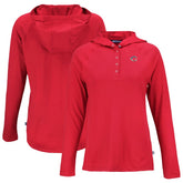 Cincinnati Reds Cutter & Buck Women's Stars And Stripes Coastline Epic Comfort Eco Recycled Hoodie Raglan Long Sleeve T-Shirt - MLB Hoodies