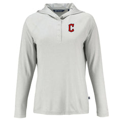 Cleveland Guardians Cutter & Buck Women's Coastline Epic Comfort Eco Recycled Hoodie Raglan Long Sleeve T-Shirt - MLB Hoodies