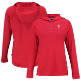 Philadelphia Phillies Cutter & Buck Women's Coastline Epic Comfort Eco Recycled Hoodie Raglan Long Sleeve T-Shirt - MLB Hoodies