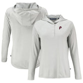 Philadelphia Phillies Cutter & Buck Women's Cooperstown Collection Coastline Epic Comfort Eco Recycled Hoodie Raglan Long Sleeve T-Shirt - MLB Hoodies