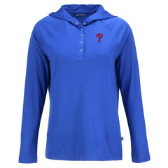 Philadelphia Phillies Cutter & Buck Women's Coastline Epic Comfort Eco Recycled Hoodie Raglan Long Sleeve T-Shirt - MLB Hoodies