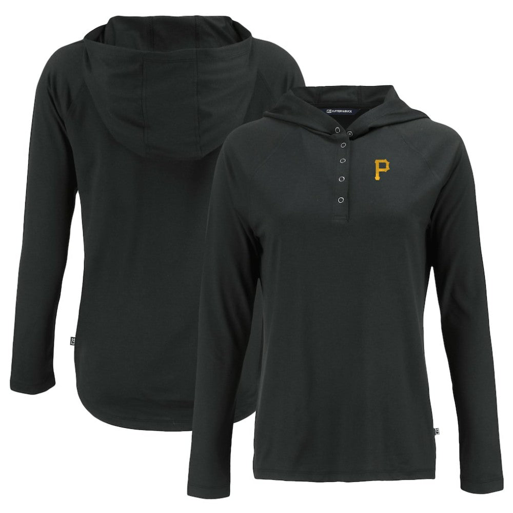 Pittsburgh Pirates Cutter & Buck Women's Coastline Epic Comfort Eco Recycled Hoodie Raglan Long Sleeve T-Shirt - MLB Hoodies
