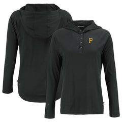 Pittsburgh Pirates Cutter & Buck Women's Coastline Epic Comfort Eco Recycled Hoodie Raglan Long Sleeve T-Shirt - MLB Hoodies