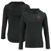 San Diego Padres Cutter & Buck Women's City Connect Coastline Epic Comfort Eco Recycled Hoodie Raglan Long Sleeve T-Shirt - MLB Hoodies