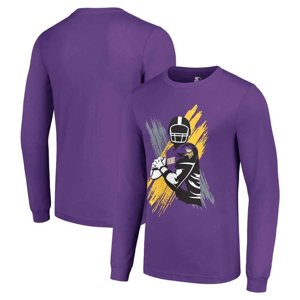 Minnesota Vikings Starter Player X Logo Graphic Long Sleeve T-Shirt | NFL Sale
