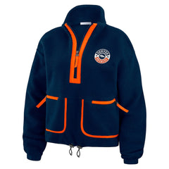 Denver Broncos WEAR by Erin Andrews Women's Polar Fleece Half-Zip Jacket | NFL Sale