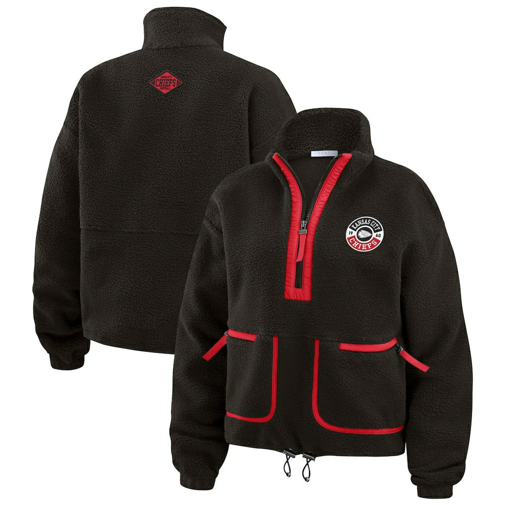Kansas City Chiefs WEAR by Erin Andrews Women's Polar Fleece Half-Zip Jacket | NFL Discount
