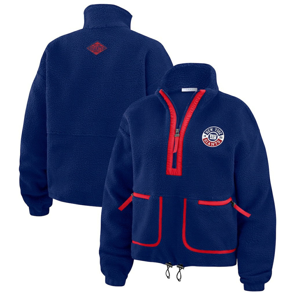 New York Giants WEAR by Erin Andrews Women's Polar Fleece Half-Zip Jacket | NFL Hot