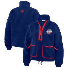 New York Giants WEAR by Erin Andrews Women's Polar Fleece Half-Zip Jacket | NFL Hot