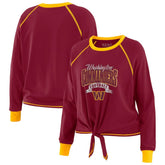 Washington Commanders WEAR by Erin Andrews Women's Tie-Front Long Sleeve Top | NFL Hot