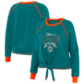 Miami Dolphins WEAR by Erin Andrews Women's Tie-Front Long Sleeve Top | NFL On sale