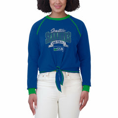 Seattle Seahawks WEAR by Erin Andrews Women's Tie-Front Long Sleeve Top | NFL On sale