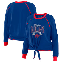 Buffalo Bills WEAR by Erin Andrews Women's Tie-Front Long Sleeve Top | NFL Discount
