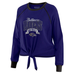 Baltimore Ravens WEAR by Erin Andrews Women's Tie-Front Long Sleeve Top | NFL Near me