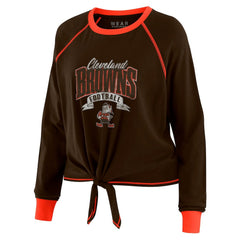 Cleveland Browns WEAR by Erin Andrews Women's Tie-Front Long Sleeve Top | NFL Outlet