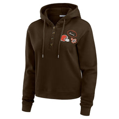 Cleveland Browns WEAR by Erin Andrews Women's Waffle Hoodie Pullover Top | NFL Hot