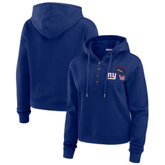New York Giants WEAR by Erin Andrews Women's Waffle Hoodie Pullover Top | NFL New