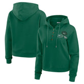 New York Jets WEAR by Erin Andrews Women's Waffle Hoodie Pullover Top | NFL Online
