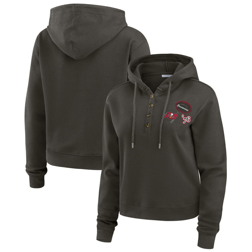 Tampa Bay Buccaneers WEAR by Erin Andrews Women's Waffle Hoodie Pullover Top | NFL New