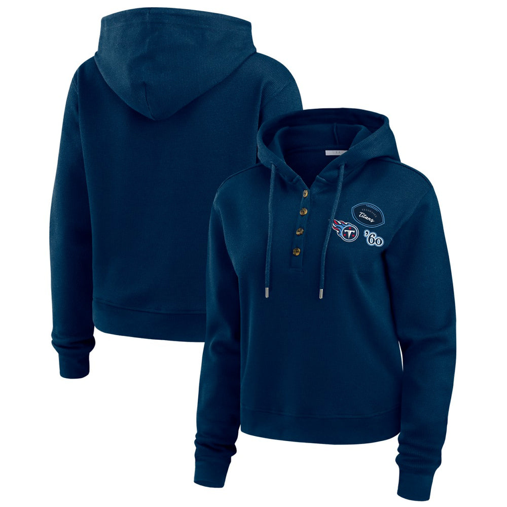 Tennessee Titans WEAR by Erin Andrews Women's Waffle Hoodie Pullover Top | NFL New