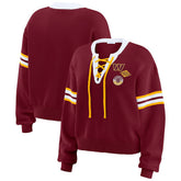 Washington Commanders WEAR by Erin Andrews Women's Lace-Up Pullover Sweatshirt | NFL Sale