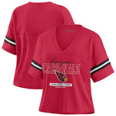 Arizona Cardinals WEAR by Erin Andrews Women's Color Block Boxy Modest Crop V-Neck T-Shirt | NFL US