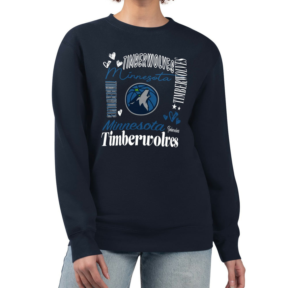 Navy Minnesota Timberwolves G-III 4Her by Carl Banks Women's Collage Team Graphic Fleece Pullover Sweatshirt | NBA