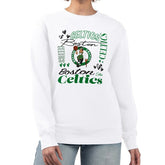 White Boston Celtics G-III 4Her by Carl Banks Women's Collage Team Graphic Fleece Pullover Sweatshirt | NBA