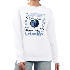 White Memphis Grizzlies G-III 4Her by Carl Banks Women's Collage Team Graphic Fleece Pullover Sweatshirt | NBA